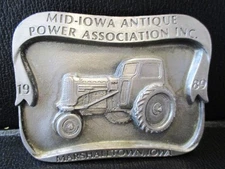 Minneapolis Moline R Tractor Belt Buckle Mid-Iowa Antique Power 1989 Marshall MM