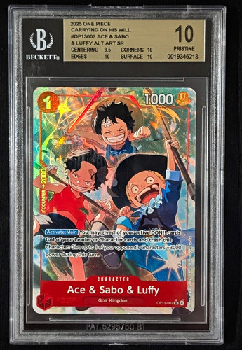 Ace & Sabo & Luffy (Alternate Art) graded BGS 10 for sale on eBay
