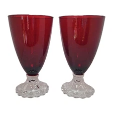 ANCHOR HOCKING Berwick Boopie Ruby Red Juice Wine Water Glass Goblet