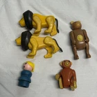 Vintage Fisher Price Little People Zoo Animals  2 Lions Bear Monkey