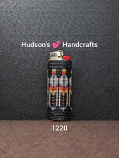 1220 Delica Seed Bead Bic Lighter Sleeve Hardened Sides, Durable, Leather Bottom