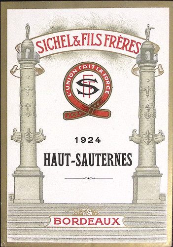 Haut-Sauternes Sichel & Fils Frères Bordeaux c1920s Vintage Label