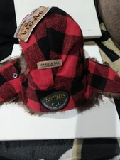 Dakota Dan Red Black PlaidTrapper Hat – Faux Fur Lined Winter Aviator Cap