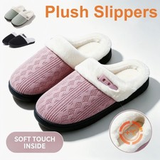 Winter Plush Slippers Women's Cozy Warm Indoor Shoes Anti Slip Home Cotton Shoes