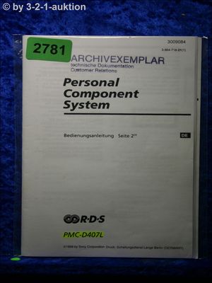 Sony Bedienungsanleitung PMC D407L Personal Component System (#2781)