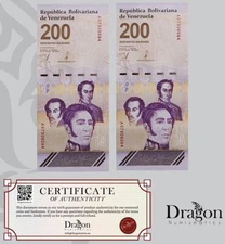 VENEZUELA 200 DIGITALES qty 2 CIRC 200 million bolivar 2023 / 2024 USED COA USA