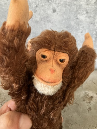 Vtg Steiff Jocko Mohair Jointed Monkey Chimpanzee Stuffed Squeaker - Picture 12 of 13