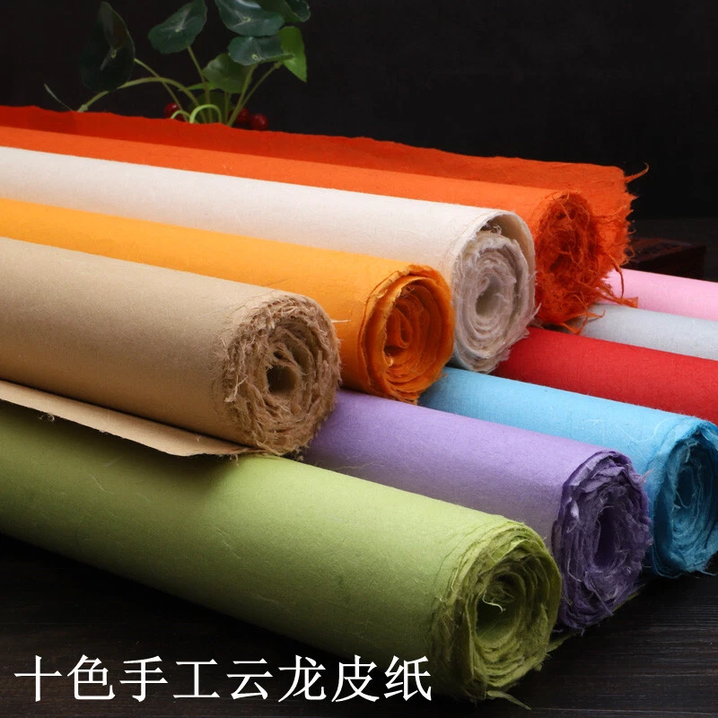 10pc Colorful  Fiber Xuan Rice Paper Calligraphy Painting Handmade Yunlong Paper - Image 2 of 4