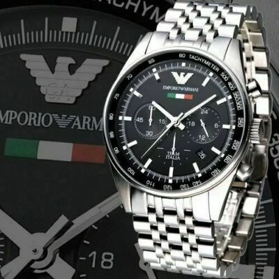 MONTRE Homme EMPORIO ARMANI Team Italia AR5983 Chrono avec Date. 299,00€ Neuve - Photo 1/4