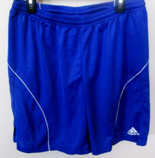 Adidas Clima365 Boy Shorts Youth Sz M Blue White Strip one layer Polyester-New