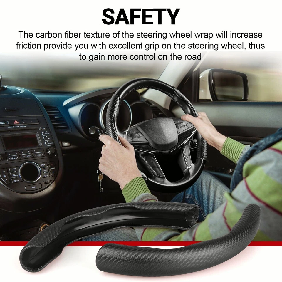 For Hyundai Car Steering Wheel Booster Cover Non-slip Carbon Fiber Accessories Foto 2 de 4