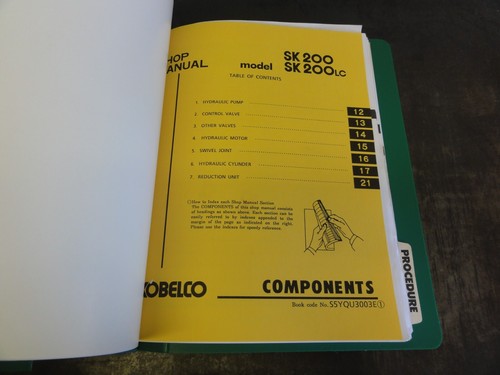 Kobelco SK100 SK120LC Excavator Repair Service Shop Manual S5YPU0003E - Picture 7 of 8