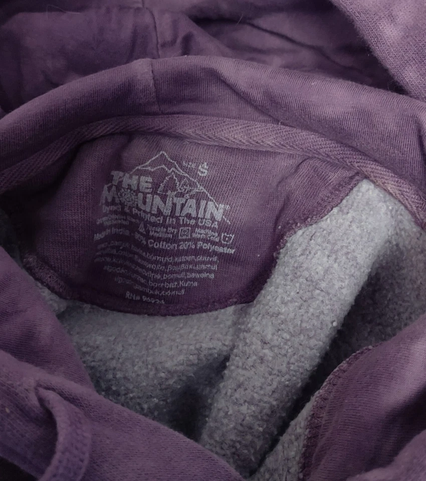 Мужская толстовка с капюшоном The Mountain фиолетовый пуловер многоцветный принт с кошачьим лицом размер S - Изображение 3 из 3