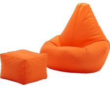  Highback Beanbag and matching footstool, Filled Bean bag set Combi Beanbags NEW