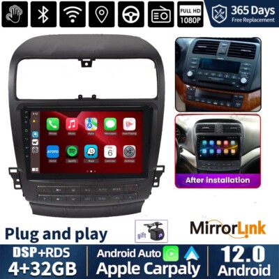 10'' 4+32GB Android Car Radio Carplay Stereo GPS For Honda Acura TSX 04-08