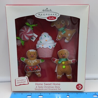 Hallmark Keepsake Kids Home Sweet Home  A Tasty Christmas Story  Ornament Set 