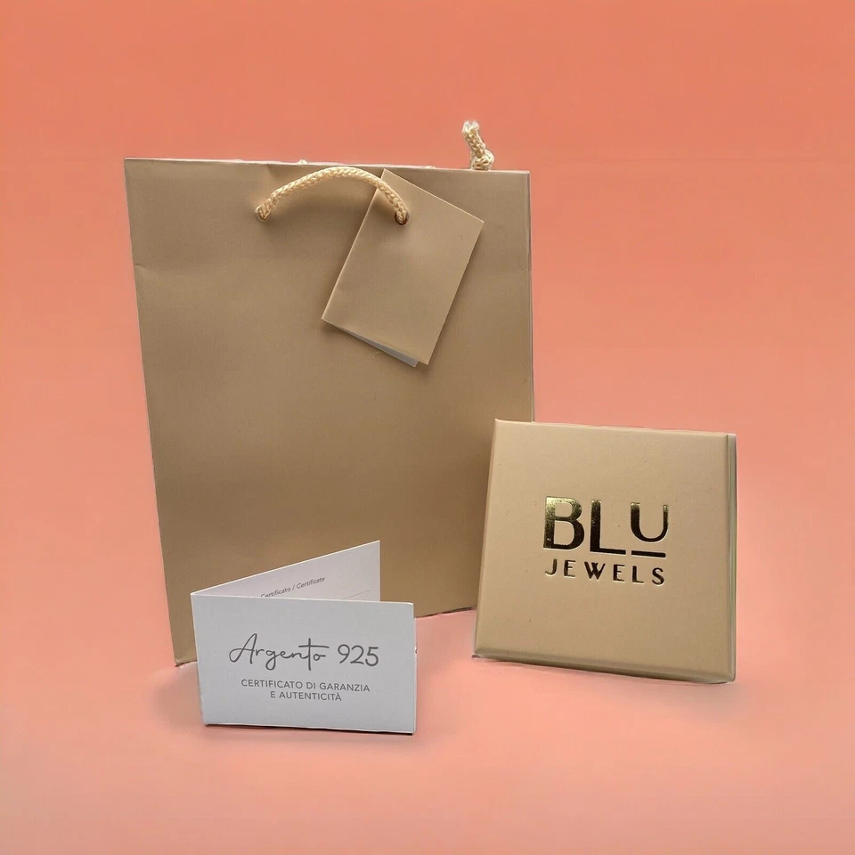 Orecchini cerchi incrociati Argento 925 e zirconi Blu Jewels - Immagine 2 di 2