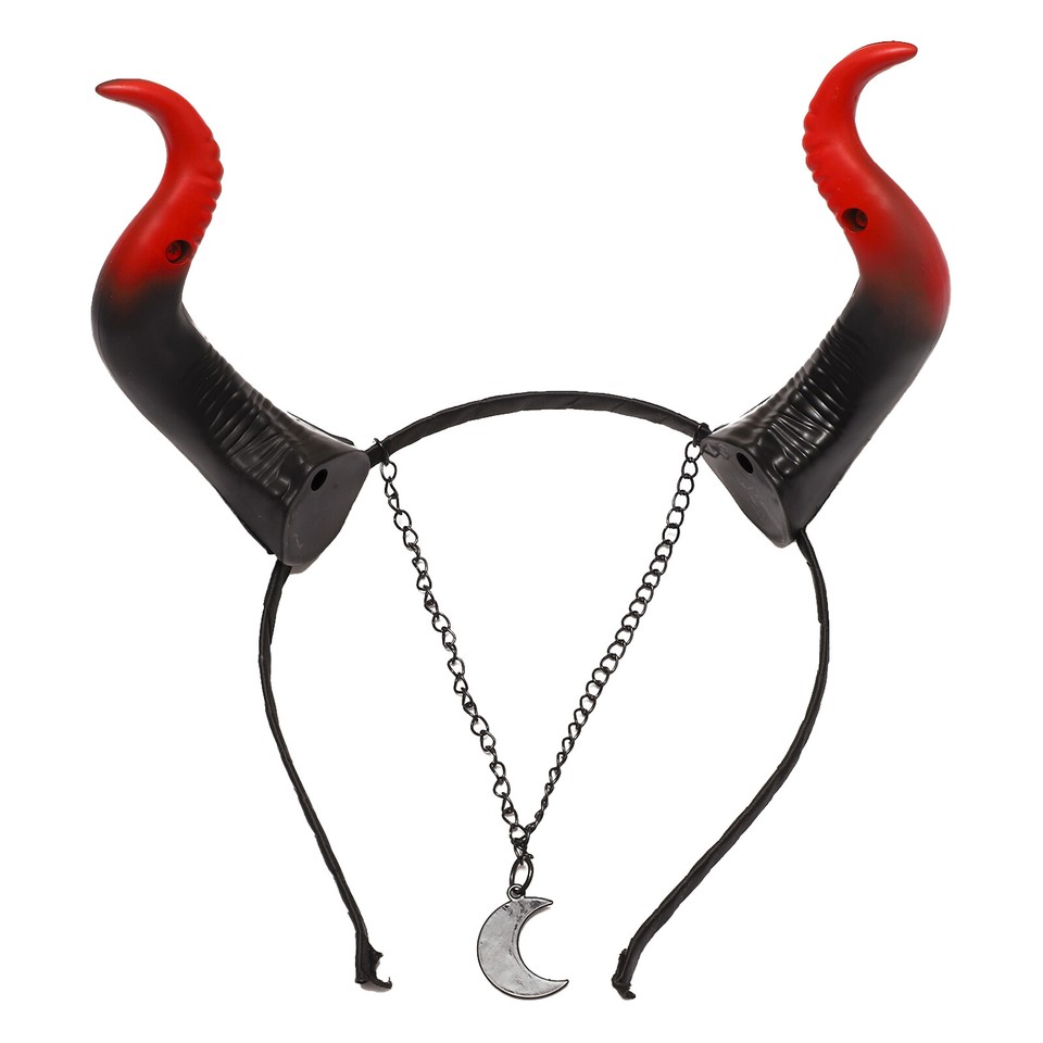 Devil Witcher Bull Horn Headband Evil Hair Hoop Festival Party Prop