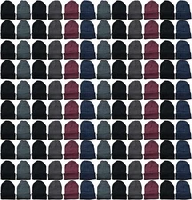 144 PK of Yacht & Smith Wholesale Bulk Unisex Winter Beanies Hats Assorted