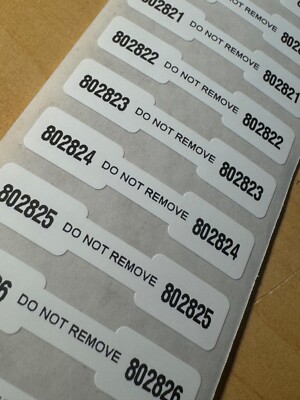 200-DOGBONE DUMB BELL ULTRA TAMPER EVIDENT SECURITY STICKERS SEALS-DO NOT REMOVE
