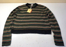 MOSSIMO YOUTH LONG SLEEVE THERMAL PULLOVER XXL BLACK STRIPE/MULTICOLOR NWT  