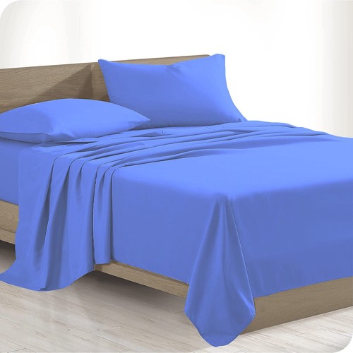 100% 2000TC Egyptian Cotton Sheet Set Bed Flat Fitted Single/Double/Queen/King - Picture 21 of 24