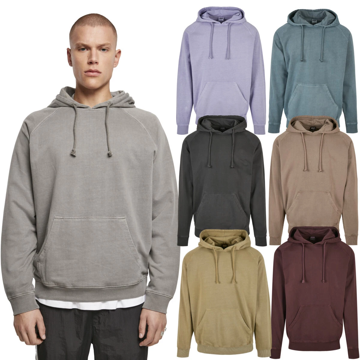 Urban Classics Overdyed Hoody Pullover Sweater Cotton