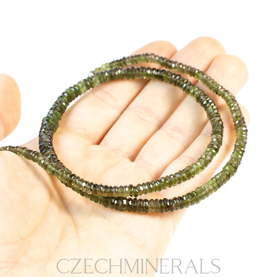 MOLDAVITE genuine luxury necklace faceted buttons with