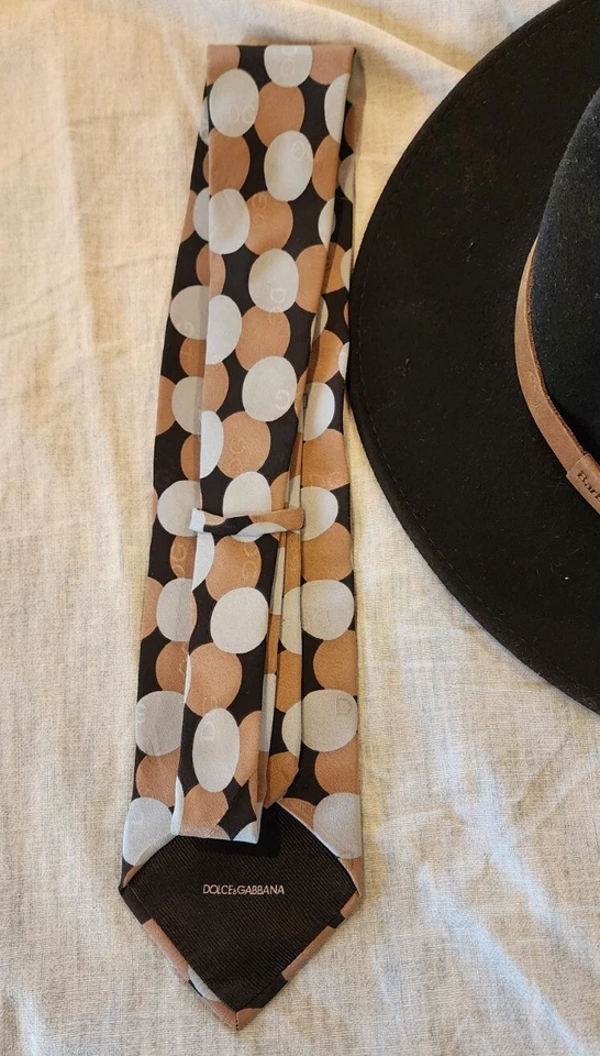 Corbata de seda Dolce & Gabbana negra con lunares 100 % seda Italia nueva sin etiquetas Foto 2 de 4