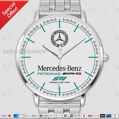 Mercedes Benz AMG Logo Custom Quartz Analog Watch Stainless Steel