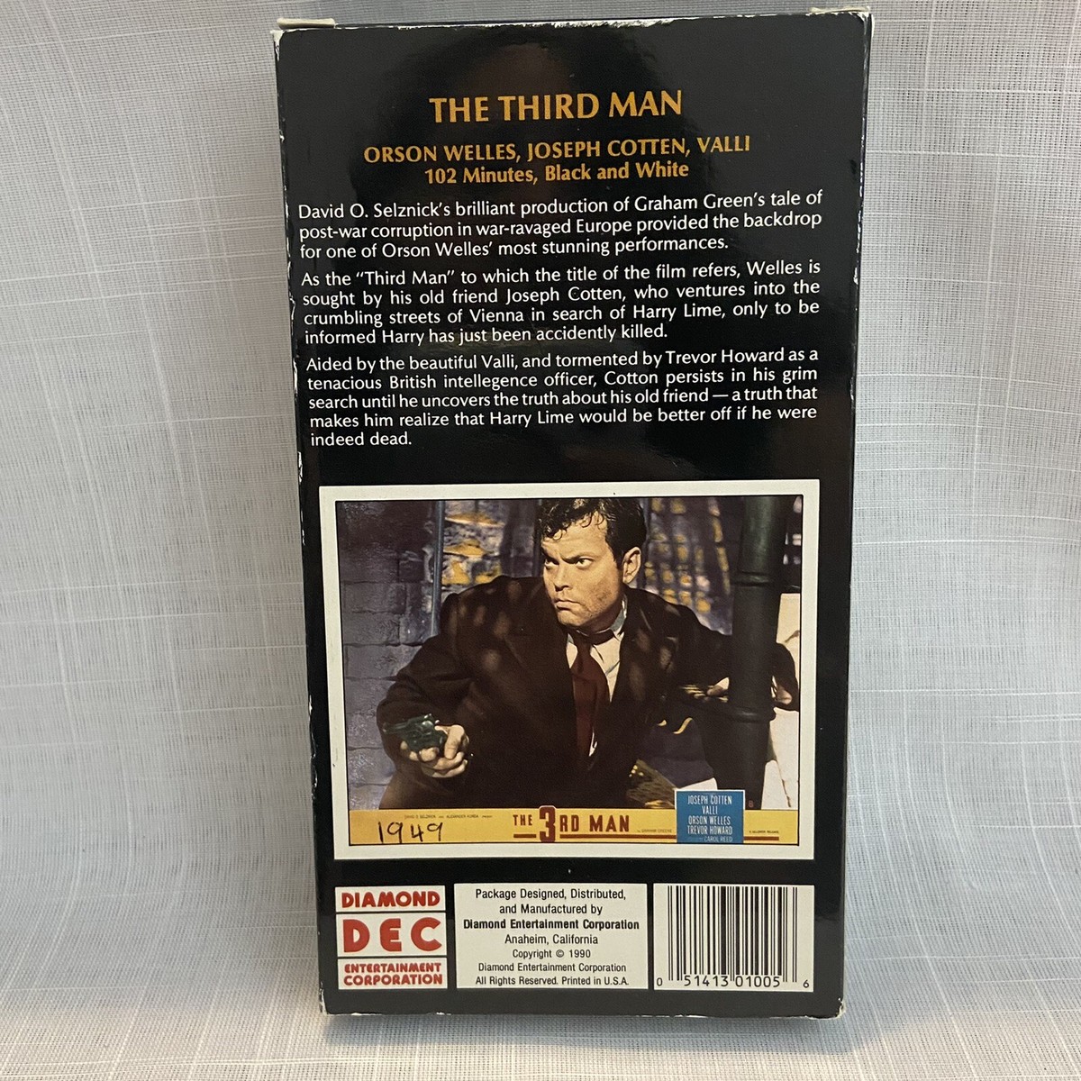 The Third Man VHS Tape Orson Welles Carol Reed Joseph Cotten 1990