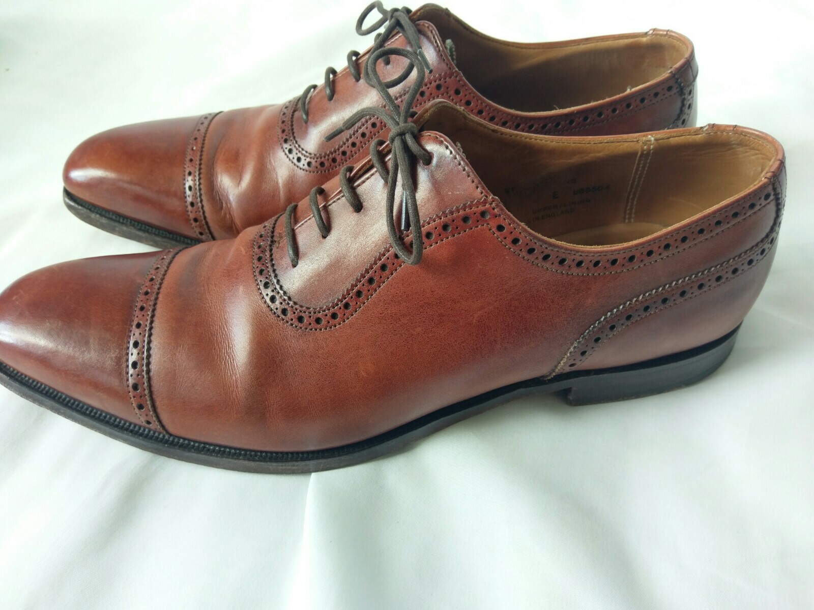 Crockett & Jones Tan Brown Leather Lace Up Shoes Men'… Gem