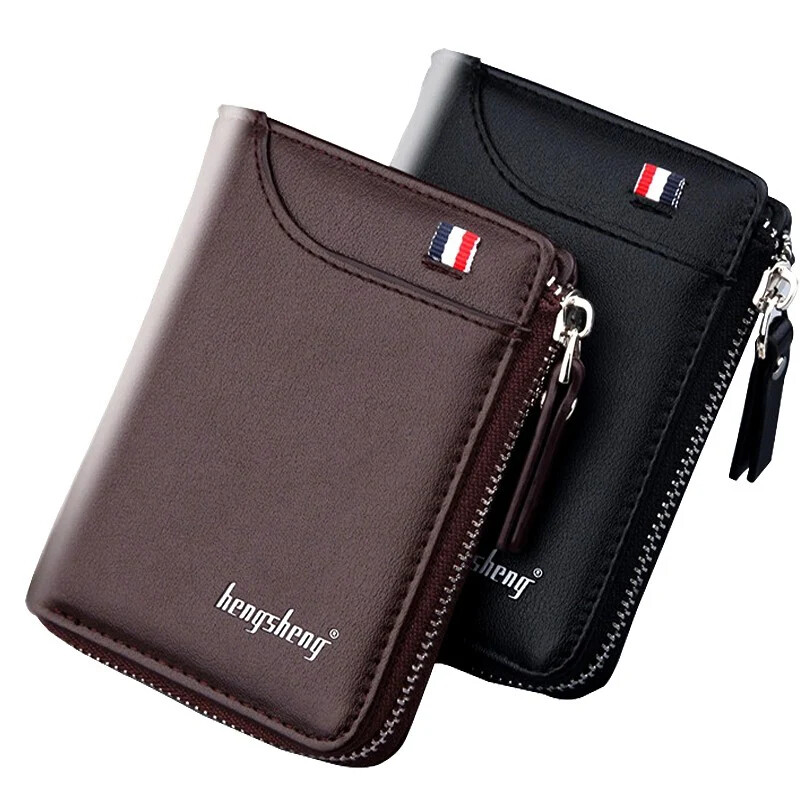 Slim PU Leather Foldable Business Wallet for Men – Casual & Durable  -image