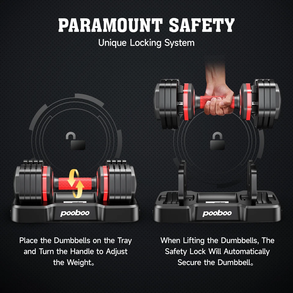 Indoor Adjustable Dumbbells Set Home Weight Dumbbells Exercise Equipment 25*2 Lb - Image 3 of 4