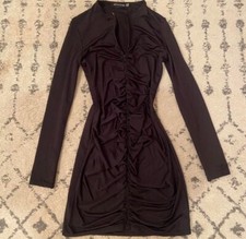 Pretty Little Thing Black Zippered Dress Size 6