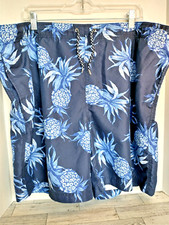Ocean Pacific OP Board Shorts Swim Trunks, Blue Pineapple Print, Size L 36-38