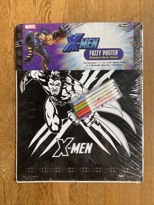 X-MEN Wolverine fuzzy poster by rose art - MARVEL 2003, sealed with markers