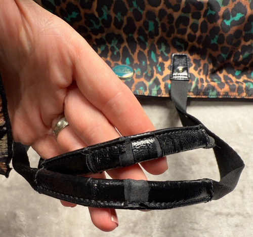 Coach Ocelot Jade Black Animal Print Extra Large Packable Nylon Tote - Picture 10 of 11