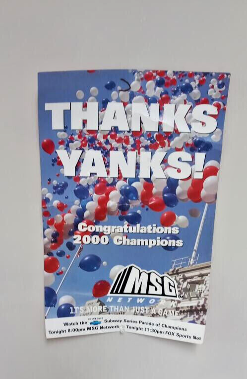 NEW YORK YANKEES TICKER TAPE PARADE poster 2000 Subway World Series Champions