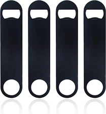 4 PACK Stainless Steel Flat Bottle Opener, Beer Bottle Opener, 7Inch, with Exqui