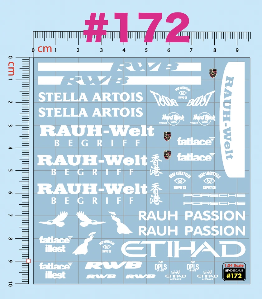 RWB STELLA ARTOIS Water Slide Decal White Toner 1/24 - 1/28 Dicast RC Model#171 - Image 3 of 4