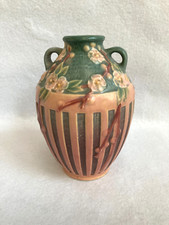 Roseville Pottery Cherry Blossom Vase 622 - 7 Pink and Green