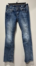 Miss Me Women's Size 28x33 Distressed Med Wash Denim Boot Cut Jeans JW5675B2