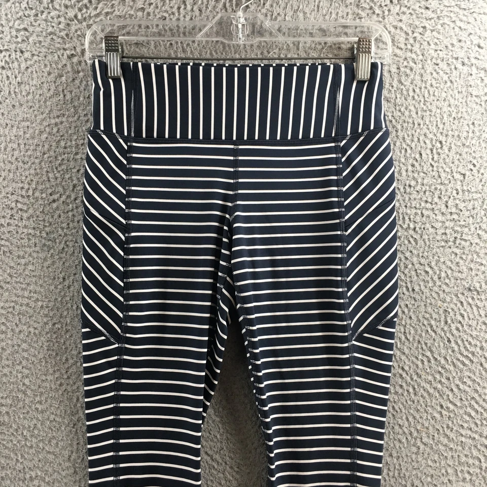 Leggings capri Athleta Contender para mujer SP azul a rayas tiro medio elásticos Foto 2 de 4