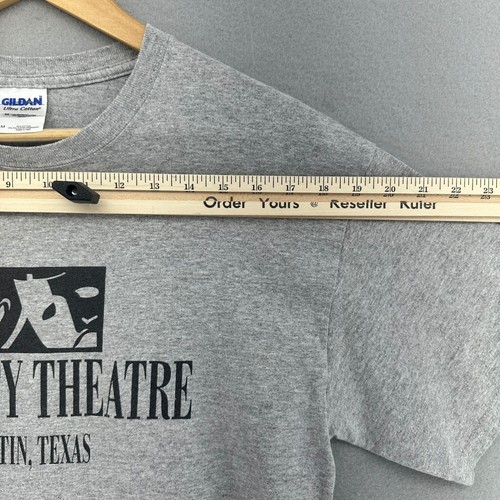 Y2K City Theatre Austin Texas Graphic Print T-Shirt SZ M VTG Artsy Artcore Sk8 - Picture 5 of 8