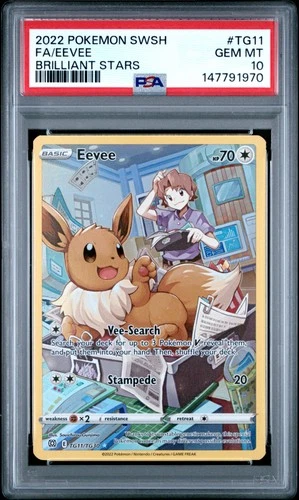 2022 POKEMON SWORD & SHIELD BRILLIANT STARS #TG11 FULL ART/EEVEE PSA 10