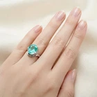Seafoam Green Paraiba Tourmaline Oval 5.55Ct 925 Sterling Silver Handmade Rings