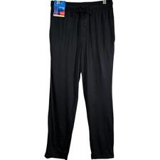 Hanes Mens Knit Sleep Pant Black Stretch Wicking Lounge Pajama Bottoms Small
