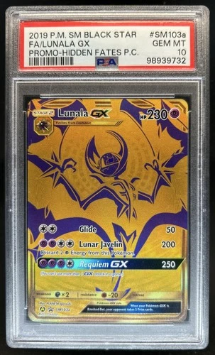 2019 Pokemon SM Black Star Promos Lunala GX Promo Full Art #SM103a PSA 10