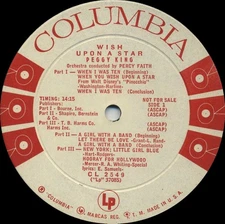 PEGGY KING Wish Upon A Star (U.S. White Label Promo 10inch LP)